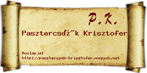 Pasztercsák Krisztofer névjegykártya